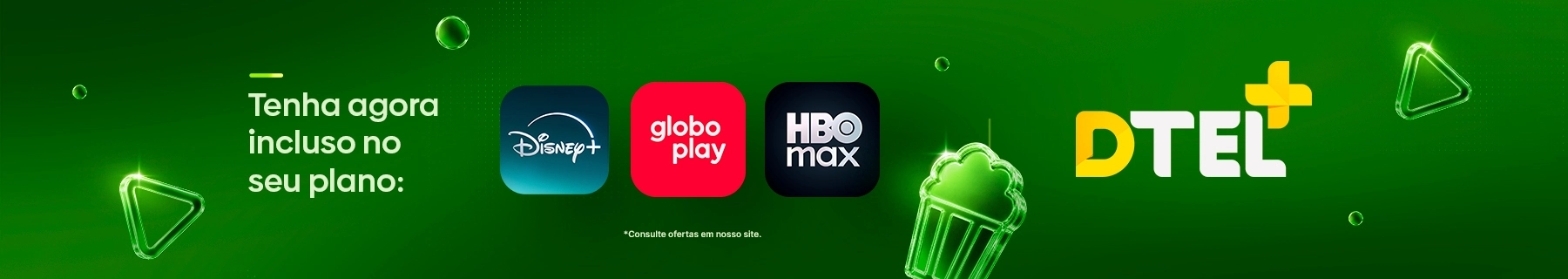 Banner Disney, HBO e GloboPlay